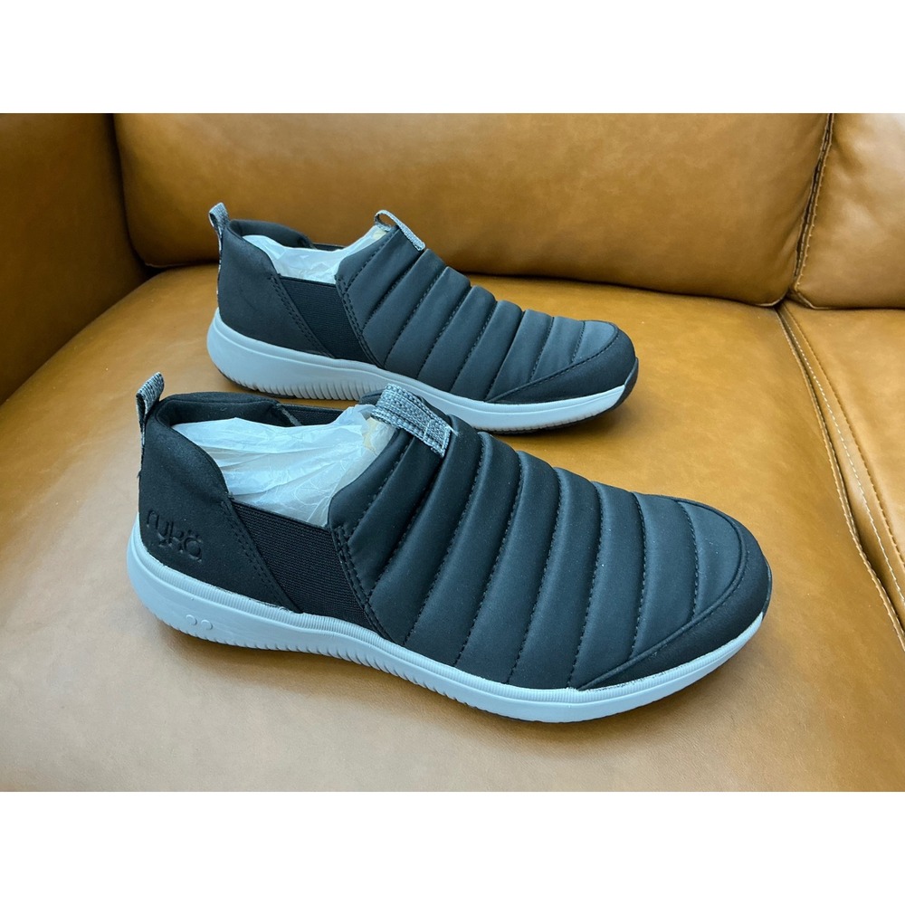 Ryka Pursuit Slip On Sneakers Womens 7.5 Black Quilted Walking Shoes